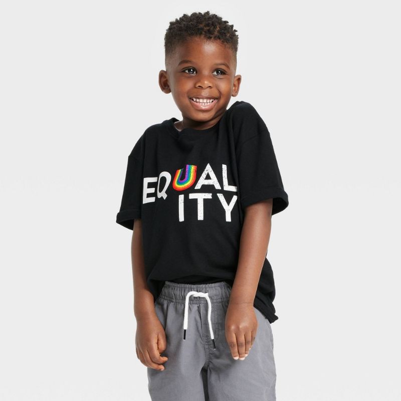 Photo 1 of 2pcks of Pride Kids' Equality Short Sleeve Round Neck T-Shirt - size medium
