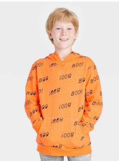 Photo 1 of Boys' French Terry 'Boo!' Hoodie - Cat & Jack™ size small

