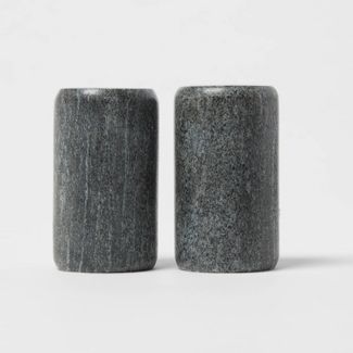 Photo 1 of 2pc Marble Salt and Pepper Shaker Set Gray - Threshold™

