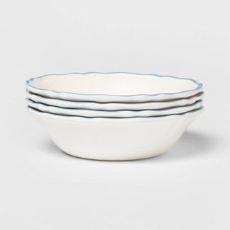Photo 1 of 23oz 4pk Melamine Dinner Bowls White - Threshold™ designed with Studio McGee

