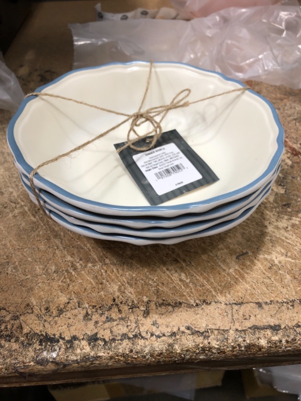 Photo 1 of 23oz 4pk Melamine Dinner Bowls White - Threshold™ designed with Studio McGee

