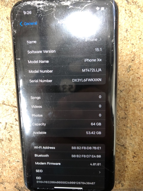 Photo 4 of Apple iPhone XR, 64GB, Black - Unlocked *SEE IMAGES AND COMMENTS*.
