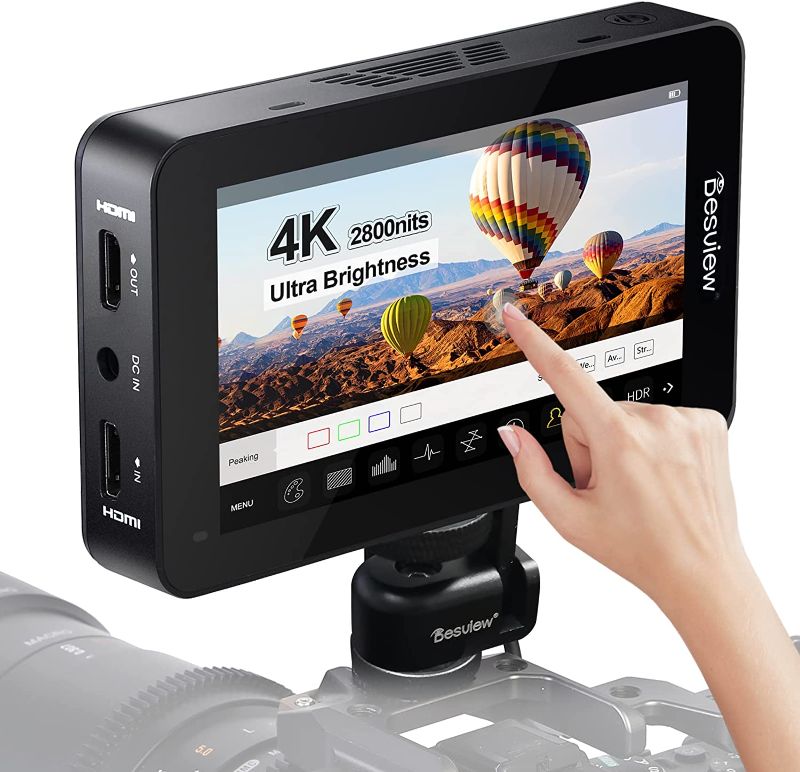 Photo 1 of *NO BATTERY* Desview R6 Camera Field Monitor,5.5 inch Touch Screen Field Monitor,2800Nits Ultra High Brightness,4K HDMI Input/Output,1920x1080 IPS with HDR,3D-Lut Video Peaking Focus Assist
