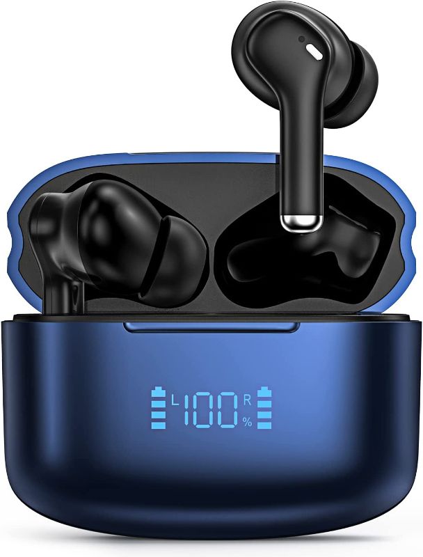 Photo 1 of Ear Buds Noise Cancelling Wireless Earbuds Bluetooth 5.1 Headphones with 4 Microphone Stereo Deep Bass Air Buds 30H Playback LED Power Display in-Ear Earphones IPX6 Waterproof for iPhone&Android
