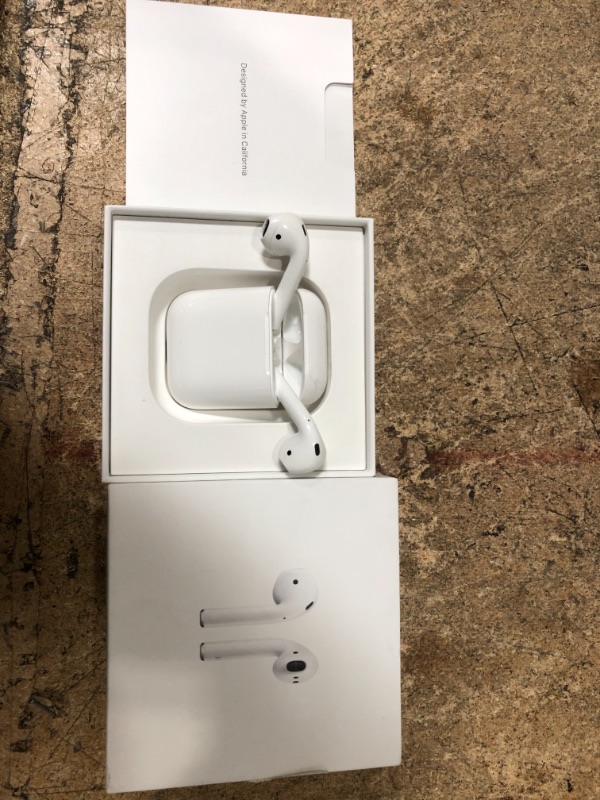 Photo 2 of Apple AirPods (2nd Generation) Wireless Earbuds with Lightning Charging Case Included. Over 24 Hours of Battery Life, Effortless Setup. Bluetooth Headphones for iPhone
