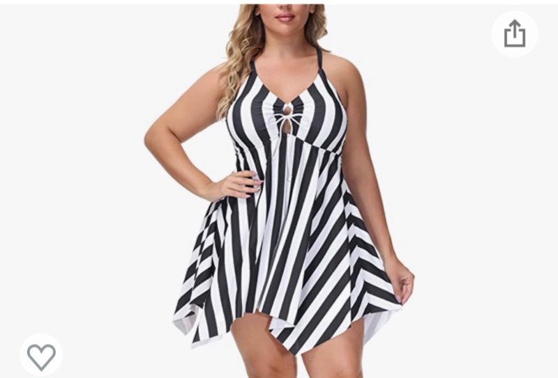 Photo 1 of SIZE 20W - Hanna Nikole Womens One Piece Tummy Control Swimdress Plus Size Skirtini Cover Up Swimsuit