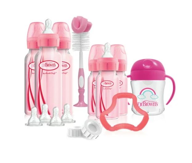 Photo 1 of Dr. Brown's Options Baby Bottles Gift Set, Pink
