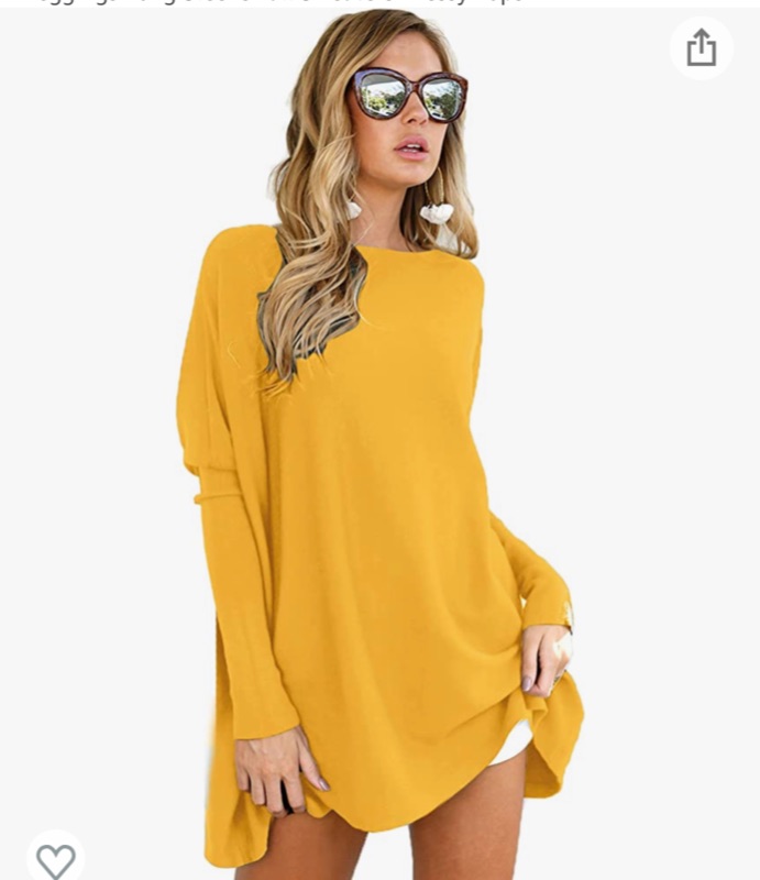 Photo 1 of SIZE: XL - LIYOHON Oversized T Shirts for Women Tunic Tops to Wear with Leggings Long Sleeve Fall Sweaters Dressy Tops