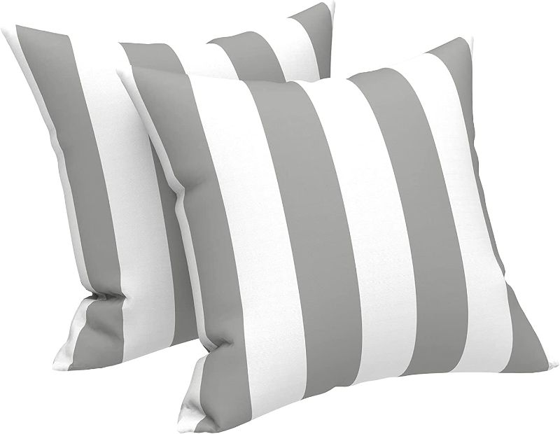 Photo 1 of 2 PACK- LVTXIII Outdoor/Indoor Pillow Covers ONLY, Square Throw Pillow Covers, Modern Cushion Cases for Sofa Patio Couch Decoration 18 x 18 Inch, Pack of 2,WHITE AND BLACK 