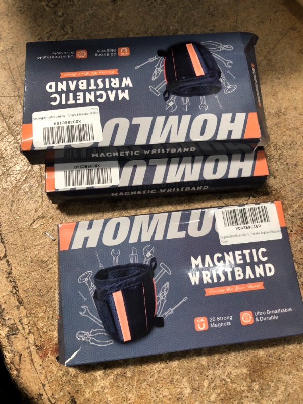 Photo 2 of 3 PACK - ?Upgraded?Homluck Fathers Day Gifts for Men Dad, Magnetic Wristband with 20 Powerful Magnets for Holding Screws, Gadgets for Mens Gifts for Birthday Christmas, Tools Presents for Him Boyfriend Husband
