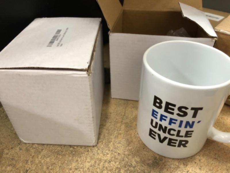 Photo 2 of 2 PACK- Best Effin' Uncle Ever From Niece Nephews Brother Sisters For Fathers Day New Uncle Pregnancy Reveal Family Novelty Ceramic Coffee Mug 11oz White Drinkware
