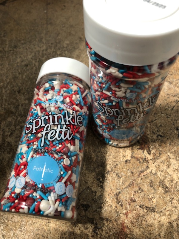 Photo 3 of 2 pack - bb:04/2023 - Sprinkles - Sprinklefetti - Patriotic Sprinkles - Memorial Day - 4th of July - Gluten-Free Red, White and Blue Sprinkles for Baking - Cupcake and Cake Topper - Cake Sprinkles - Sprinkle Mix - 6.5 ounces
