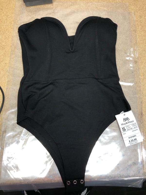 Photo 2 of May & Maya Women's Strapless Plunge Neck Bodysuit
SMALL