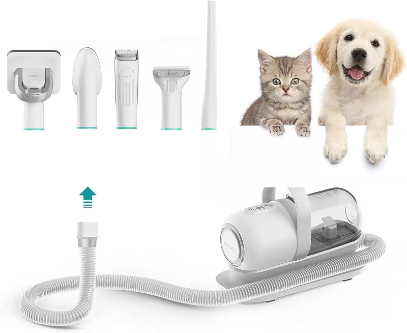 Photo 1 of neabot P1 Pro Pet Grooming Kit & Vacuum Suction 99% Pet Hair, Professional Grooming Clippers with 5 Proven Grooming Tools for Dogs Cats and Other Animals
**USED** **MISSING PEICES**