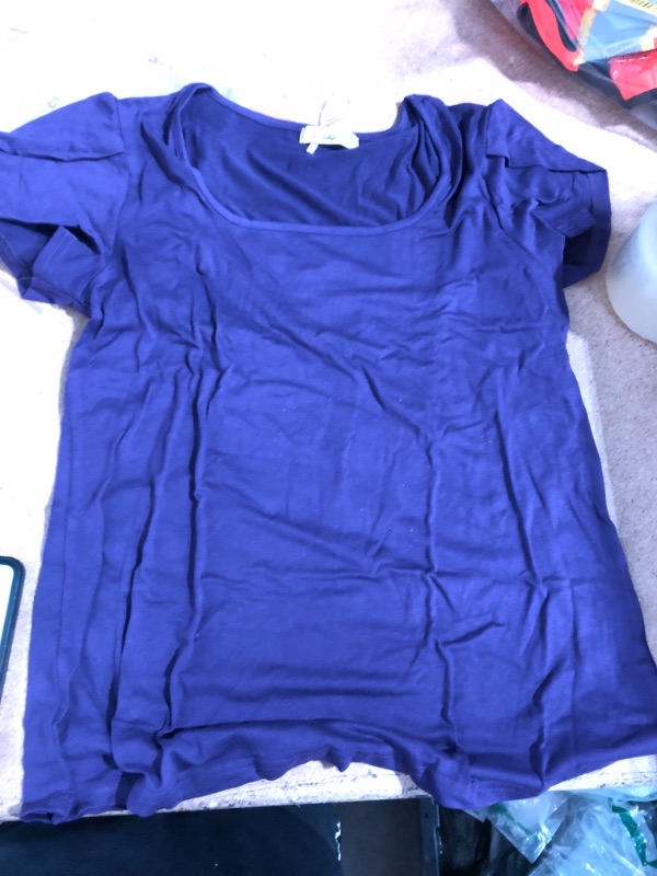 Photo 2 of Cyanstyle Womens Tops Square Neck Summer Petal Sleeve Basic Casual Tshirts
SIZE LARGE 