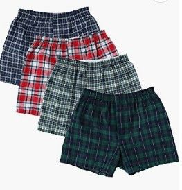 Photo 1 of Fruit of the Loom Men's Woven Tartan and Plaid Boxer Multipack, Assorted Tartan (5 Pack), 3X-Large
