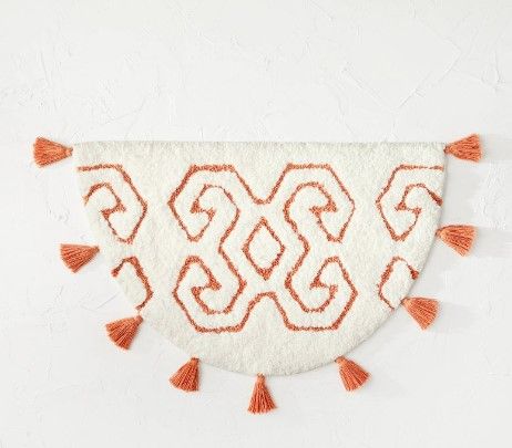 Photo 1 of 20"x32" Tufted Half Moon Geo Tassel Cotton Bath Rug - Opalhouse™ designed with Jungalow™

