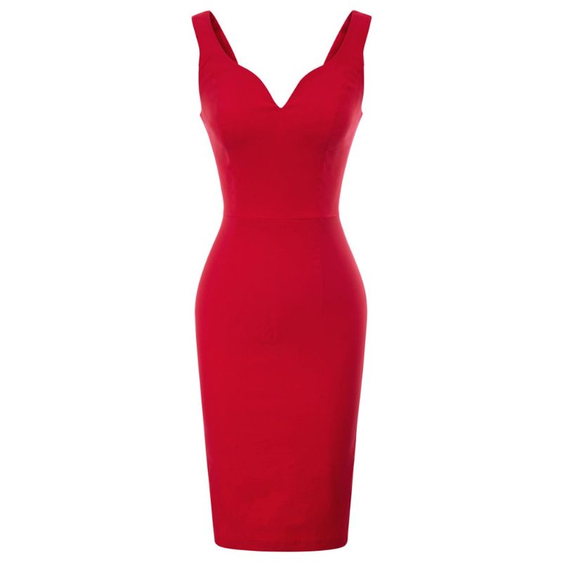 Photo 1 of GRACE KARIN Evening Party Sexy Bodycon Dress Ladies Deep V Necks Short Dress Womens (Red, S)