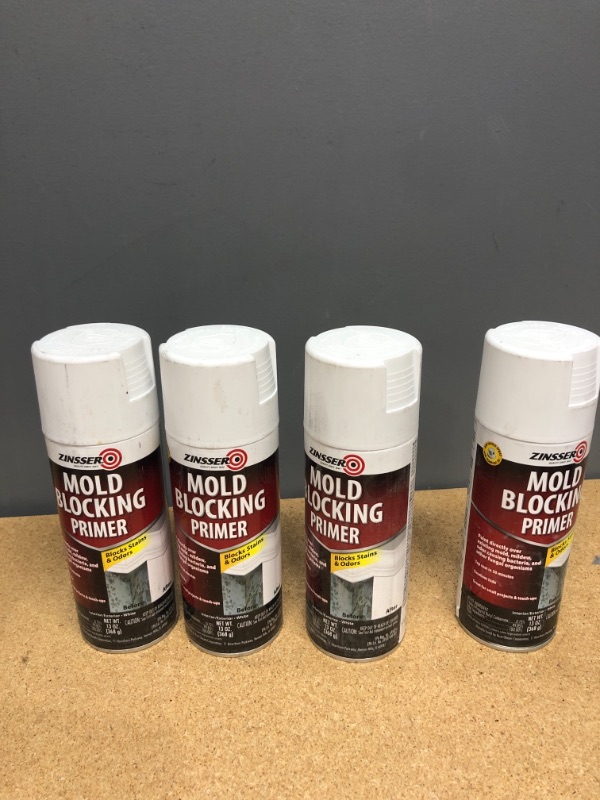 Photo 2 of 4 Packs of Spray Primer, White, Flat Finish, 13 Oz.