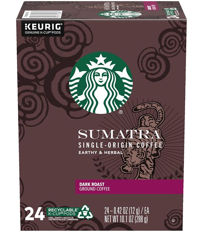 Photo 1 of **EXPIRATION DATE: 07/ 23/22**
Starbucks Coffee K-Cup Pods, Sumatra Single-Origin Coffee, Dark Roast Ground Coffee, Keurig Genuine K-Cup Pods, 24 CT K-Cup Pods Per Box (Pack of 4)
