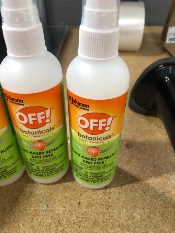 Photo 3 of 4 items 
OFF! Botanicals Deet-Free Insect Repellent, Plant-Based Bug Spray & Mosquito Repellent, 4 oz
(x4)