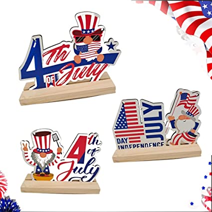 Photo 1 of 2 item bundle 
4th of July Patriotic Decorations,Independence Day Decorations,Patriotic Tiered Tray Decor Memorial Day Table Decorations Centerpiece Wood Signs Red White Blue for Party Desk Home Decor (x2)