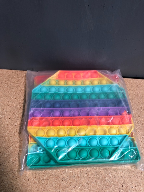 Photo 2 of 2 Packs Jumbo Toy for Kids Adult, Giant Huge Large Mega Big Press Pop Poppop Poop Popper Po it Sensory Austim Anxiety ADHD Stress Relie Game Square Octagon Tie dye Rainbow