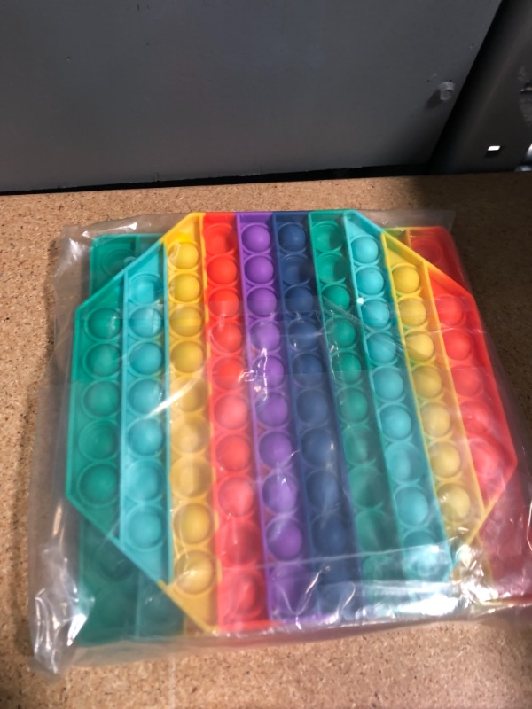 Photo 2 of 2 Packs Jumbo Toy for Kids Adult, Giant Huge Large Mega Big Press Pop Poppop Poop Popper Po it Sensory Austim Anxiety ADHD Stress Relie Game Square Octagon Tie dye Rainbow