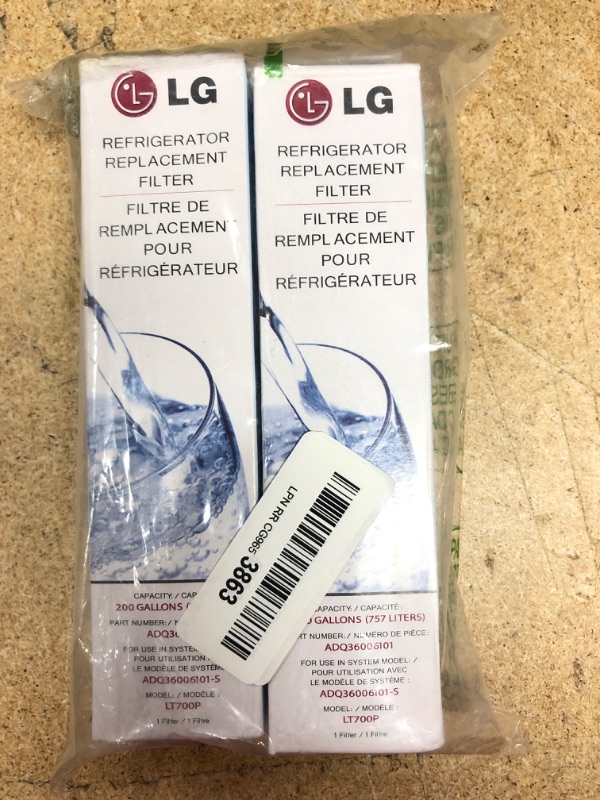 Photo 2 of 2-Pack LG Filters LG Original OEM Refrigerator Water Filter Part ADQ36006101 6 Month / 200 Gallon Capacity