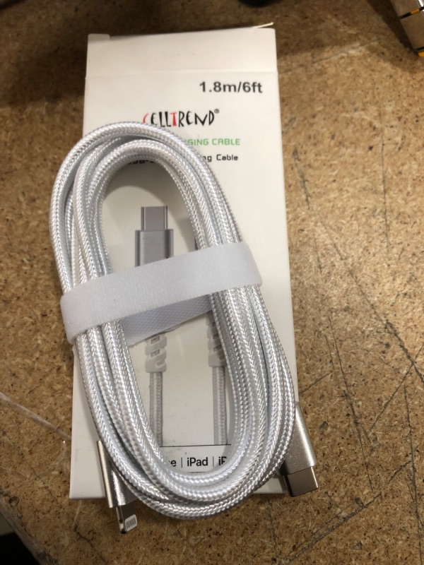 Photo 2 of CELLTREND USB Lightning Fast Charging Nylon Cable USB c to Lightning Cable