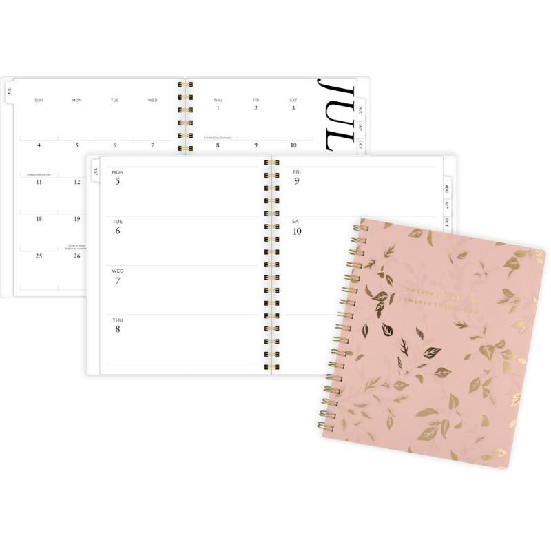 Photo 1 of 3 Cambridge 2021-2022 Rachel Zoe Weekly/Monthly Academic Planner - 7 1/2" X 9" - Gold Vine - English, Pink