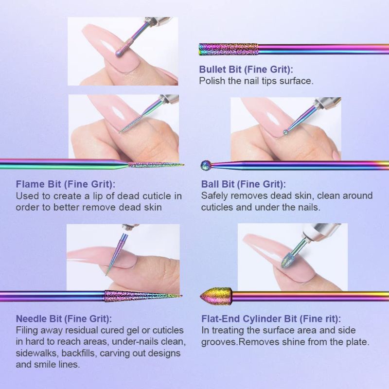 Photo 1 of 2  8 pc nail drill bits