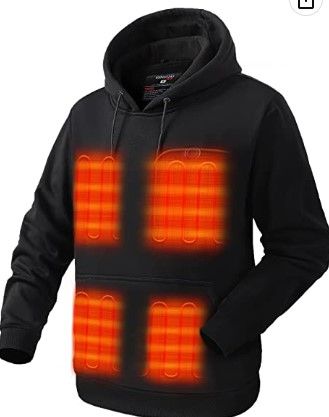 Photo 1 of size: L - Venustas Pullover Heated Hoodie with battery pack 7.4V for Unisex with 5 heating zones, heated sweatshirt for men and women
