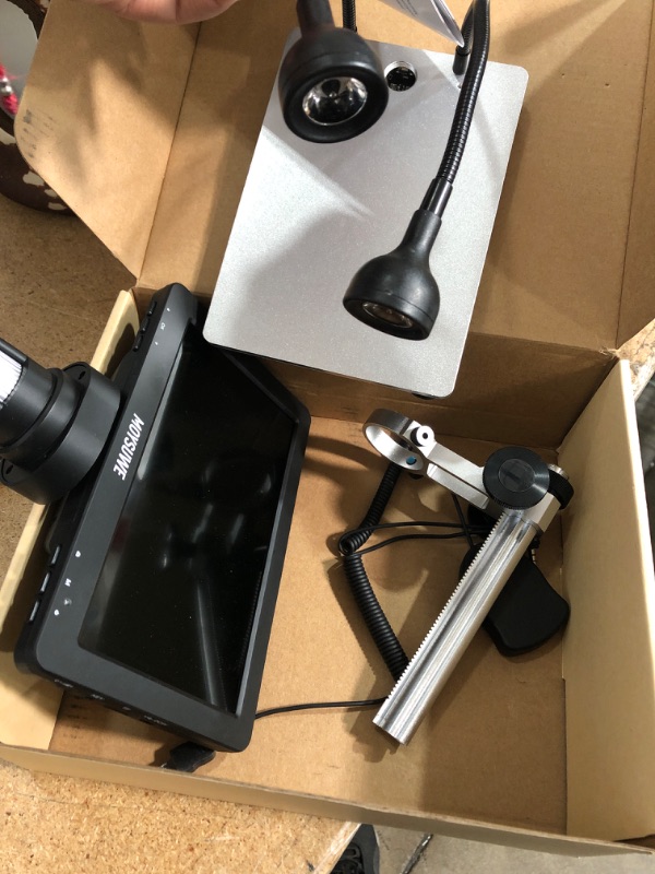 Photo 2 of ***INCOMPLETE*** 7 inch LCD Digital USB Microscope with 32G TF Card,Micsci 1200X Magnification 12MP 1080P Handheld Camera Video Recorder,PC View,Rechargeable Battery,Fill Lights for Coins PCB Soldering Circuit Board
