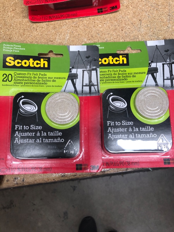 Photo 2 of 3M SP8 Scotch Felt Pads Pack: 1-1/2 in. custom fit / 20-pack (Beige) / 20-pack *2 PACKS*
