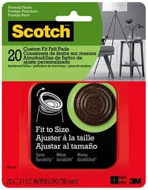 Photo 1 of 3M SP8 Scotch Felt Pads Pack: 1-1/2 in. custom fit / 20-pack (Brown) / 20-pack *2 packs*