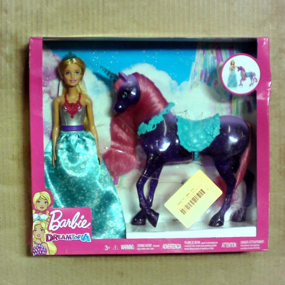 Photo 1 of Barbie Dreamtopia Princess Doll and Purple Unicorn
