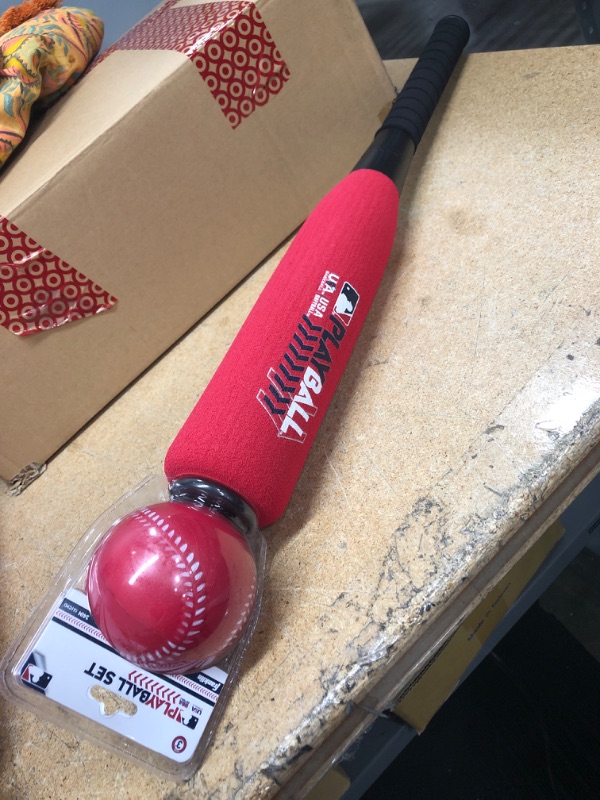 Photo 2 of Franklin Sports MLB Playball Oversized Foam Bat and Ball Red