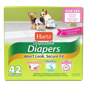 Photo 1 of Hartz Disposable Male & Female Dog Diapers, SSS: up to 10-in Waist, 42 Count
