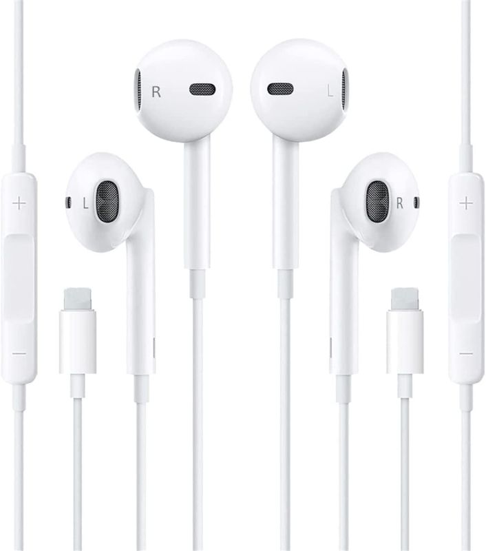 Photo 1 of 2 Pack Earbuds Headphones Wired Earphones with Microphone and Volume Control, Compatible with iPhone