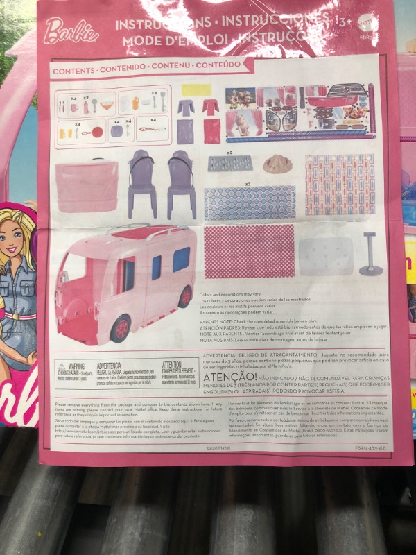 Photo 3 of Barbie Camper Playset With Barbie Accessories, Pool And Furniture, Rolling Vehicle With Campsite Transformation??? [Amazon Exclusive]