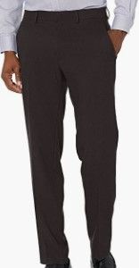 Photo 1 of Kenneth Cole REACTION Men's Techni-Cole Mini Check Modern Fit Flat Front Dress Pant Black 34W x 30L 