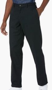 Photo 1 of Amazon Essentials Men's Classic-Fit Wrinkle-Resistant Flat-Front Chino Pant Black 34W x 32L