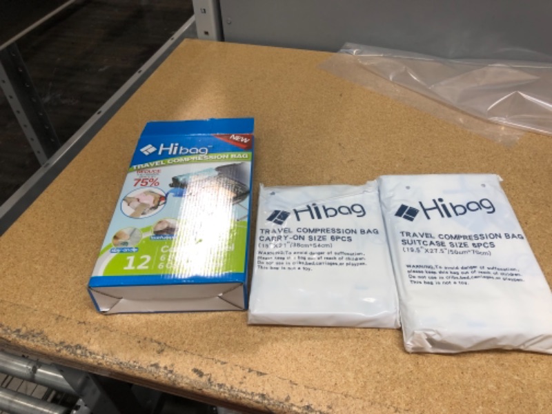 Photo 1 of 12 Compression Bags for Travel Packing, Travel Space Saver Bags for Clothes, Roll-Up Bags no Pump Needed (12-Travel)