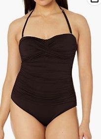 Photo 1 of Anne Cole Women's Standard Twist Front Shirred One Piece Swimsuit Black Size 16 