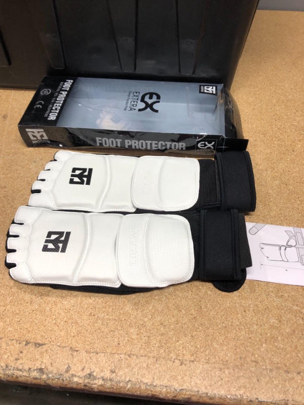 Photo 2 of MOOTO Korea Taekwondo S2 Extera Foot Protector Guard White/Black XL