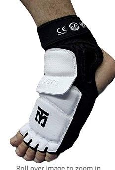 Photo 1 of MOOTO Korea Taekwondo S2 Extera Foot Protector Guard White/Black XL