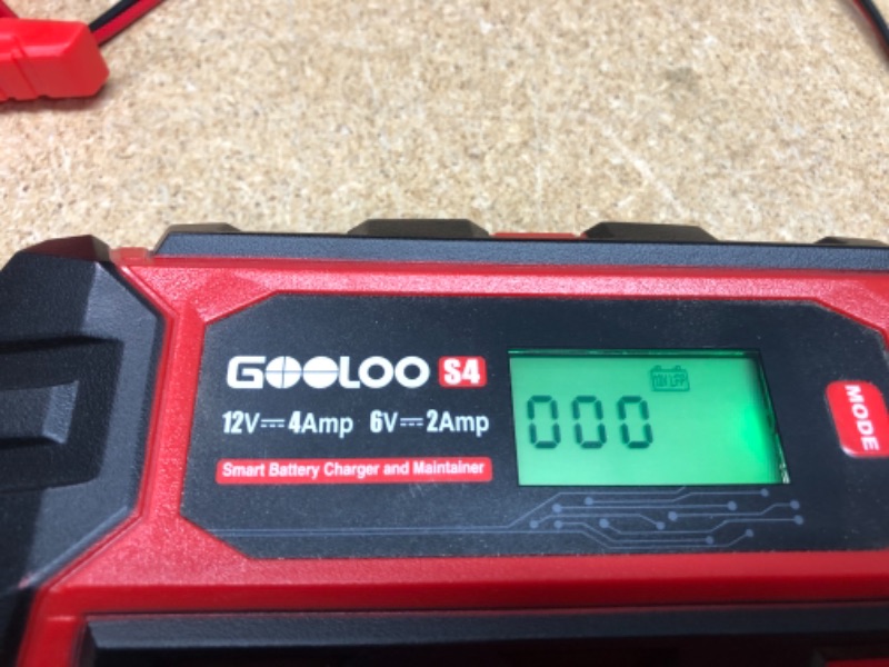 Photo 1 of GOOLOO 4-Amp Car Battery Charger Automotive, 6V/2A and 12V/4A Battery Charger Maintainer, Trickle Charger, Supersafe Smart 12 Volt Float Charger, Battery Desulfator for Lead-Acid Battery(S4)