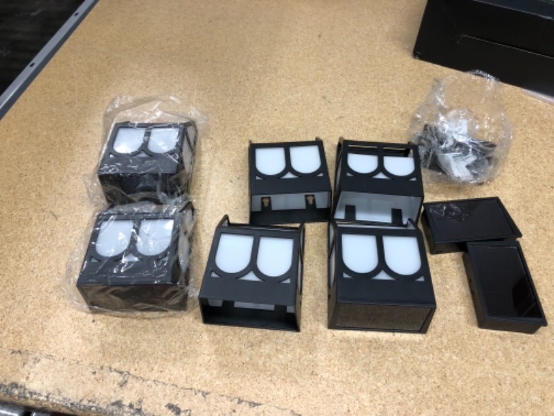 Photo 1 of Solar Deck Lights, Led Outdoor Garden Decorative Wall Mount Fence Post Lighting, 6 Packs 