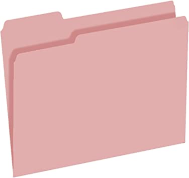 Photo 1 of The File King 1/3-Cut Top Tab Pink File Folder - Letter Size | Box of 100 | Made in America | Assorted Tab Positions | 11-Point Fiber | Organize Home & Office Papers